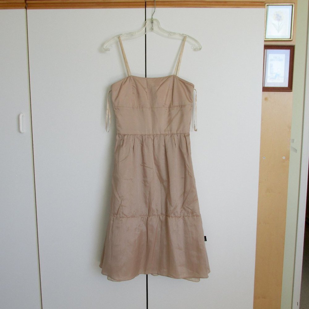 BCBG Paris Silk Chiffon Polka Dot Cocktail Dress - Picture 9 of 11